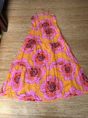 Gap Small linen Bright Floral Maxi Dress